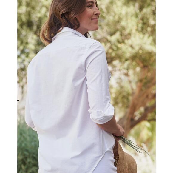 Frank & Eileen - Eileen Relaxed Button Up in White Linen Size XXS NWOT - Picture 3 of 12